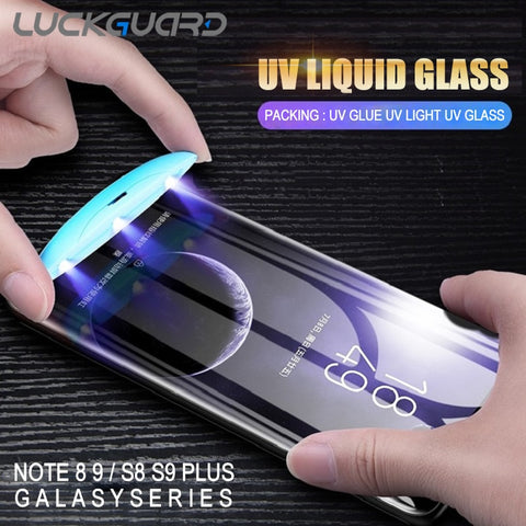 Liquid Curved Full Glue Tempered Glass For Samsung Galaxy S8 S9 10 Plus Note 8 9 S10 Lite Screen Protector Full Cover Film