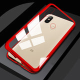 Metal Magnetic Adsorption Case Tempered Glass Back Magnet Case Cover